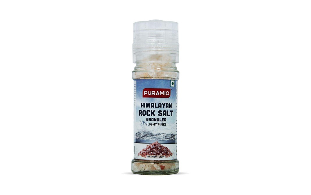 Puramio Himalayan Rock Salt Granules (Light Pink)   Plastic Bottle  125 grams